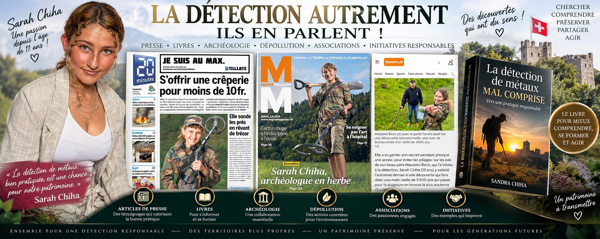 La détection autrement — ils en parlent : presse, livres, archéologie, dépollution