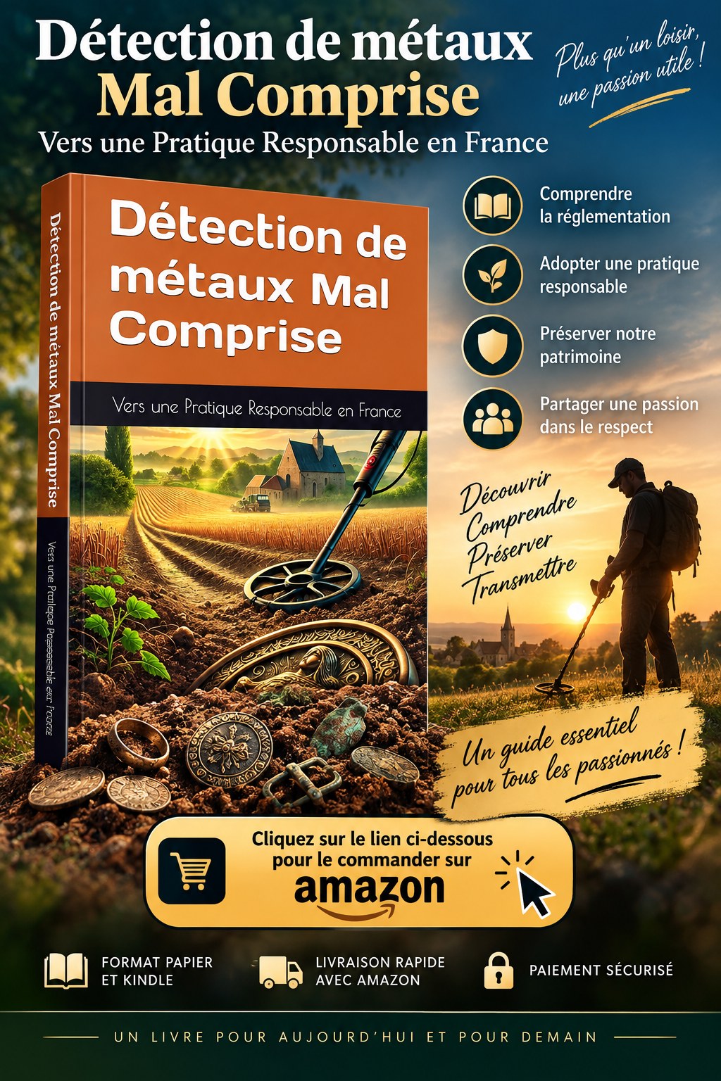 Le livre Détection de métaux Mal Comprise, de Sandra Chiha, disponible sur Amazon
