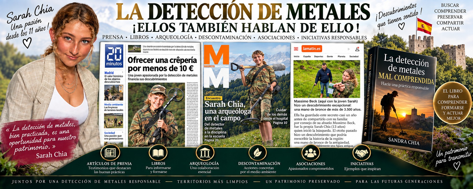 Sarah Chiha y el hallazgo de la mano de Prêles, en la prensa.