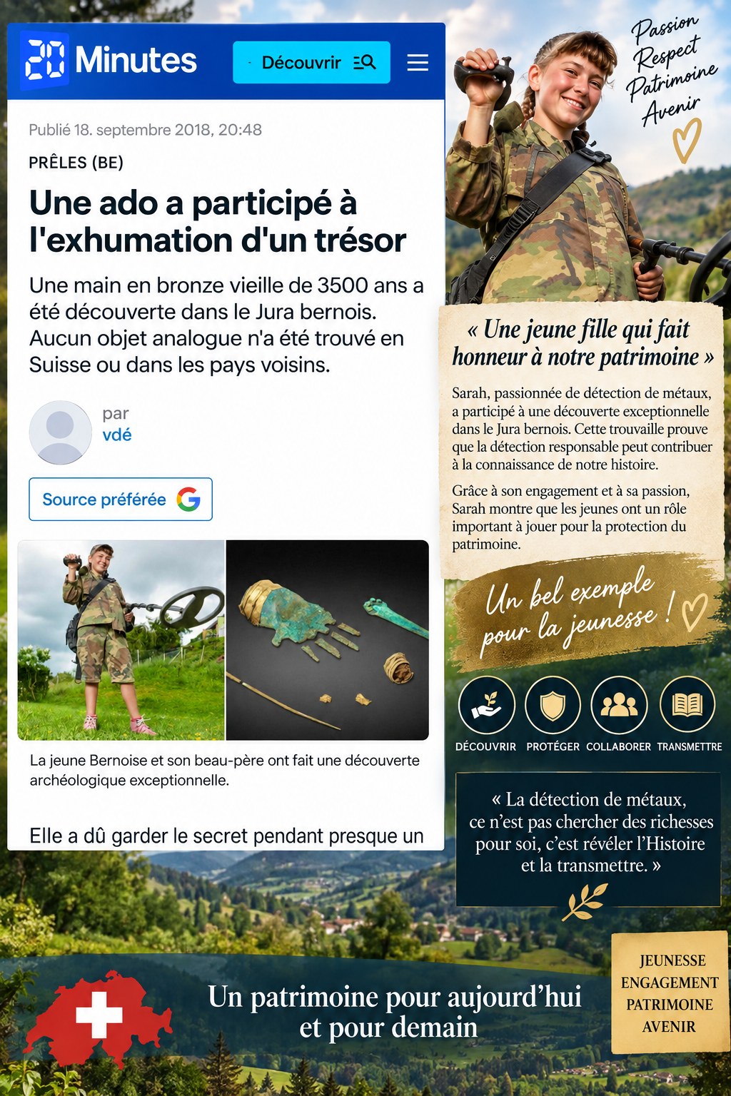 Revue de presse consacrée à Sarah Chiha et à la découverte de la main de Prêles